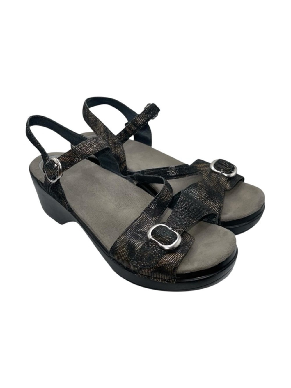 Dansko Sandi Slingback Sandals Black Leather Buckle Comfort Women’s 40 EU